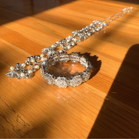 Super Sparkly Silver Cuff Bracelet CZ Pave Talbots Jewelry - Picture 10 of 13